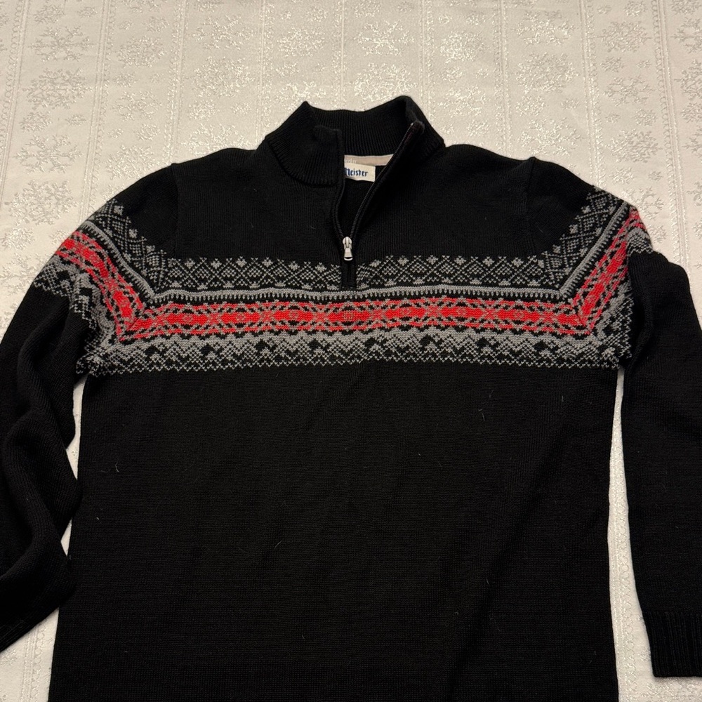 MEISTER Black 3/4 Zip-Up Men's Sweater